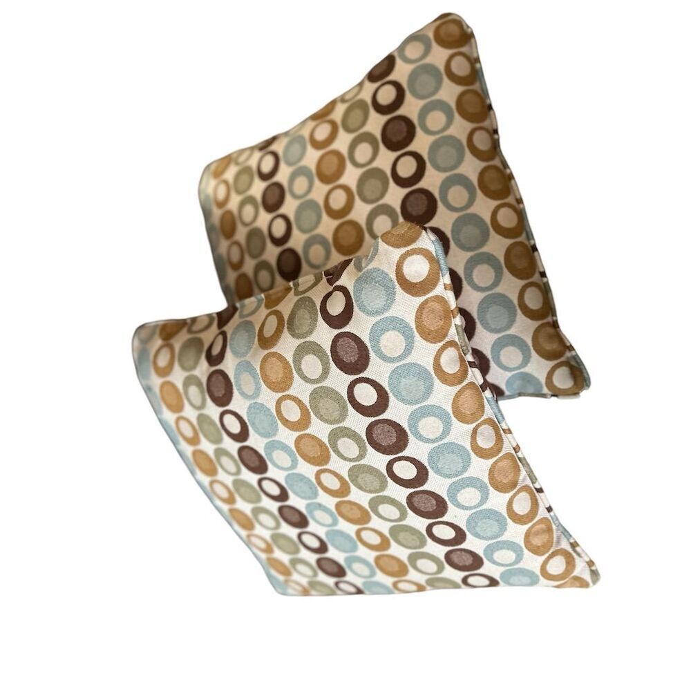 Pair of Multicolor Circle Print Throw Pillows‎ Square Indoor